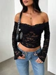Топ с открытыми плечами Shein sz2407266704930344 S черный (100007522) - изображение 3