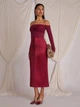 Топ с открытыми плечами Shein sz2409286719983792 S бордовый (100007556) - изображение 3