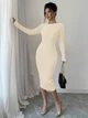 Свитер-платье Shein sz2410223064433837 S бежевый (100007957) - изображение 7