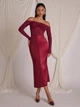 Топ с открытыми плечами Shein sz2409286719983792 S бордовый (100007556) - изображение 6