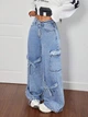 Джинси Shein sz2409072598362984 S блакитні (100008261) - зображення 6