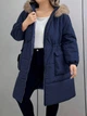 Тепла куртка Shein sz2406129203333433 0XL синя (100008321) - зображення 3