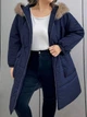 Тепла куртка Shein sz2406129203333433 0XL синя (100008321) - зображення 4