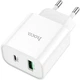 Сетевое зарядное устройство Hoco C80A USB Type-A + USB Type-C 18w White [124885] - изображение 3