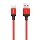 Кабель HOCO X14 USB to Type-C 2A 1m nylon aluminum connectors Red (6957531062875) - изображение 1