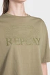 Жіноча оливкова футболка Replay XS W3410B.000.22658D - изображение 3