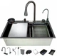 Кухонная мойка многофункциональная Zerix ZH7546-SET-07 Micro Decor Graphite со встроенным смесителем из нерж.стали - изображение 4