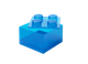 Pojemnik LEGO Klocek 4 Transparentny niebieski z brokatem (40090805) (5711938249953) - obraz 1