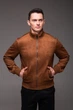 Мужская замшевая куртка R.A. "Woody" коричневая , воротник стойка 2490-XL - изображение 5