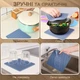 Подставки под горячее силиконовые коврики для кухни чашек кружек кастрюль сковородки тарелок стаканов сушки посуды на стол салфетки прихватки подложка под ложку кухонные принадлежности набор 2 шт (круглая и квадратная) GDragon Синие 75_2_2_0 - изображение 2