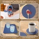 Подставки под горячее силиконовые коврики для кухни чашек кружек кастрюль сковородки тарелок стаканов сушки посуды на стол салфетки прихватки подложка под ложку кухонные принадлежности набор 2 шт (круглая и квадратная) GDragon Синие 75_2_2_0 - изображение 5