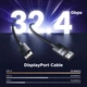 Кабель UGREEN Displayport v1.4 [VESA Certified] 8K@60Hz, 4K@240Hz, 1044p@240Hz, 32.4Gbps, 2м black (80392) - изображение 4