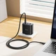 Супер швидка зарядка 65W Hoco Premium C160A PD QC 3.0 (2xUSB-C + USB-A) для MacBook iPhone Android + кабель Type-C - зображення 2