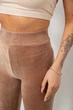Лосини жіночі велюрові однотонні, колір мокко, XL-XXL, 214R263-1 - зображення 5