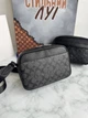 Сумка мужская мессенджер Coach черная с серым (034) - изображение 10