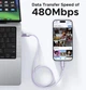 Кабель для зарядки UGREEN Uno USB-C to USB-C Cable 100W Fast Charging 1m - Purple - зображення 5