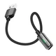 Перехідник Hoco LS28 Lightning 3in1 для заряджання/аудіо конверсії з LED індикатором 22СМ Графіт - зображення 1