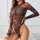 Сексуальне боді-сітка з довгим рукавом та ефектом мармуру Sexy XS/S різнокольоровий (8-174) - изображение 8