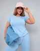 Жіночий костюм в рубчик блакитний 54-56 р2317.0060 - зображення 5