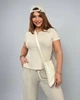 Жіночий костюм в рубчик бежевий 46-48 р2317.0060 - зображення 2