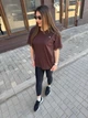 Футболка женская с кружевом шоколадная 54-58 р5022.926 - изображение 3