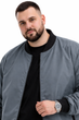 Мужская куртка бомбер батал Размер 4XL серая 26127521-1 - изображение 4