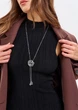 Цепочка галстук Fashion Jewerly Цветок Роза подвеска на шею колье удлиненное, серебристый (SVS) - изображение 2