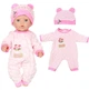 Одежда для куклы Беби Борн / Baby Born 40 - 43 см комплект Sweet розовый велюровый с шапочкой 9068 - изображение 1