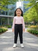 Брюки для девочки 6-7 лет, рост 116 черные классические детские брюки с высокой посадкой - изображение 1