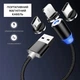 Кабель магнітний для заряджання телефону 3 в 1 MicroUSB Type-C Lightning чорний 1М PAVLYSH IP-32 - зображення 3