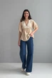 Жіноча блуза з мереживом та V-подібним вирізом Nenka XL Бежевий (nenka3438-XL) - изображение 4