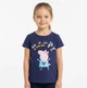 Футболка для дівчинки Lupilu Peppa Pig бавовна фіолетова дитяча, розмір 122-128 - зображення 1