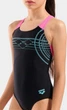 Купальник закрытый для девочек Arena SUNRISE SWIMSUIT SWIM PRO BACK черный, бирюзовый, розовый 116 см - изображение 3
