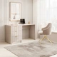 Стіл комп'ютерний, письмовий Perfect Home Ланте / Lante 3S/140 з 3 ящиками та золотими ручами Беж - зображення 1