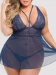 Еротичний пеньюар Lovehoney з мережива 2XL Синій у великому розмірі - изображение 1