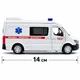 Игрушечная машинка скорой помощи Mercedes Sprinter — металлическая, инерционная, 14 см, открывающиеся двери Techno 250344U - изображение 2