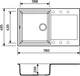 Мийка кухонна Adamant Horizon 780х495х230мм (1824296101506) - зображення 2