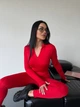 Жіночий комбінезон утеплений червоний 42-44 789/614 - изображение 4