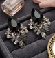 Сережки Fashion 104 з чорними кристалами - зображення 6
