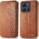 Чохол Deexe Rhombus Wallet для Motorola Edge 70 Fusion - Brown - зображення 2
