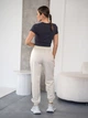 Спортивные женские штаны TENCEL летние джогеры из хлопковой плащевки Бежевый Айвори S - изображение 7