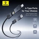 Кабель Baseus Versatile 4 in 1 Type-C+USB to Type-C+Lightning 60W 1m (White) P10383000211-00 - зображення 2