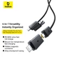 Кабель Baseus Versatile 4 in 1 Type-C+USB to Type-C+Lightning 60W 1m (White) P10383000211-00 - зображення 7