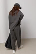 Однотонный свободный костюм со свободным лонгом и штанами Lurex Темный серый One Size (31213) - изображение 2