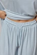Однотонный свободный костюм со свободным лонгом и штанами Lurex Голубой One Size (31213) - изображение 3