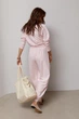 Однотонный свободный костюм со свободным лонгом и штанами Lurex Пудровый One Size (31213) - изображение 2