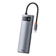 USB-хаб Baseus Metal Gleam Multifunctional 8-in-1 USB-C to 3xUSB-A/USB-C/HDMI/SD/TF/Ethernet Grey (CAHUB-CV0G) - зображення 3