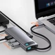 USB-хаб Baseus Metal Gleam Multifunctional 8-in-1 USB-C to 3xUSB-A/USB-C/HDMI/SD/TF/Ethernet Grey (CAHUB-CV0G) - зображення 14