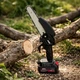 Пила аккумуляторная цепная мини 48V, беспроводной садовый инструмент с шиной 8" (20см) и аккумулятором, портативное устройство в пластиковом кейсе для обрезки деревьев и веток, PVZ-848-Back - изображение 1