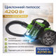 Контейнерний пилосос циклонного типу BITEK BT-8663G (4200 Вт, 3 л) - зображення 2